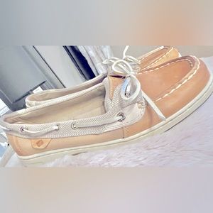 Sperry Angelfish Metallic Mesh Linen Boat Shoe